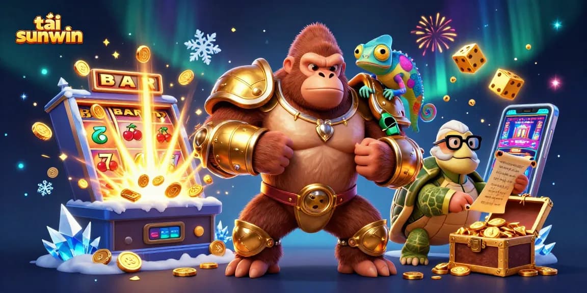 Play and win at tải sunwin with vibrant 3D slot machines, golden treasures, and fun characters.