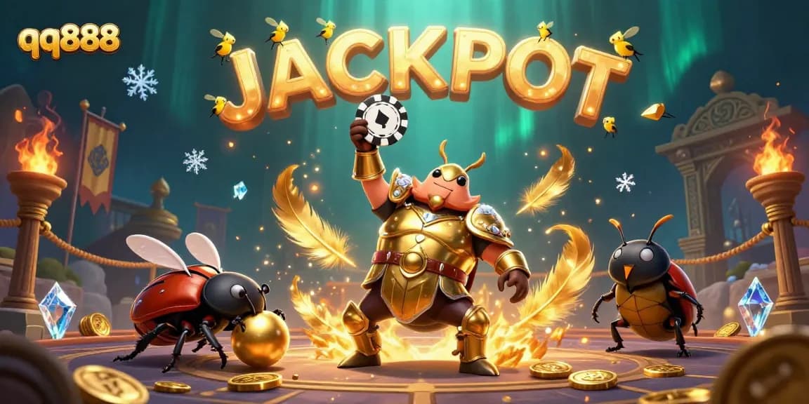 Feel the thrill of qq888 with vibrant characters in a dynamic casino action scene, embodying victory and fun.