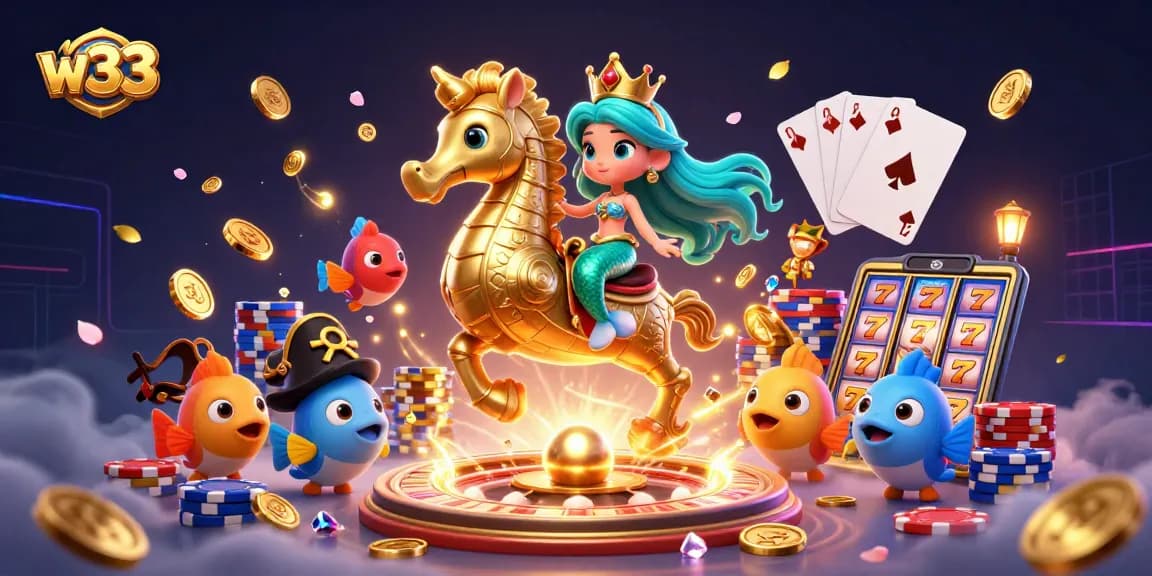 Join the adventure at w33 Casino with a vibrant underwater world and dynamic gaming elements.