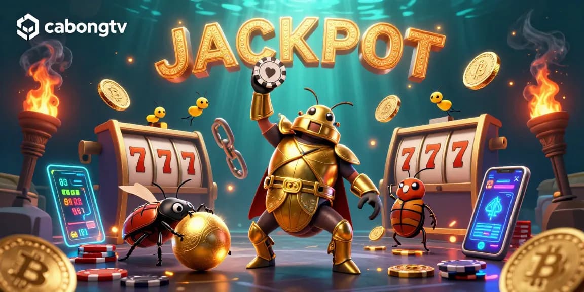 Experience cabongtv's thrilling jackpot moments with a dynamic 3D gambling illustration.