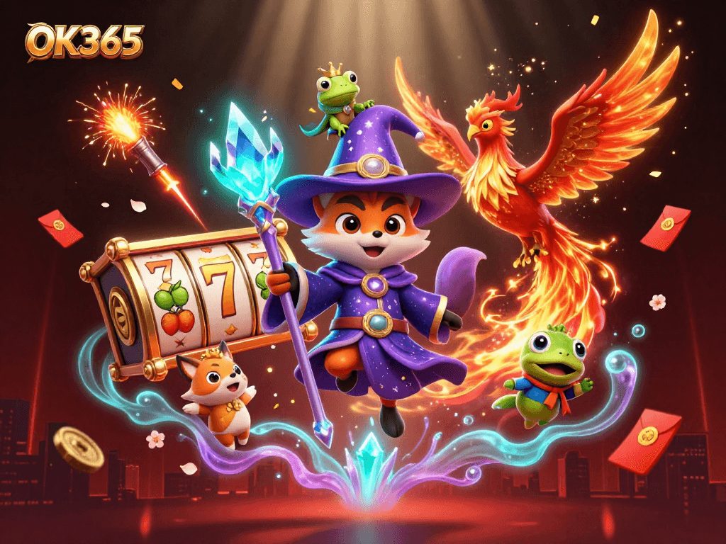 Engage in thrilling gameplay at OK365 with vibrant 3D casino and game elements bringing excitement to every spin.