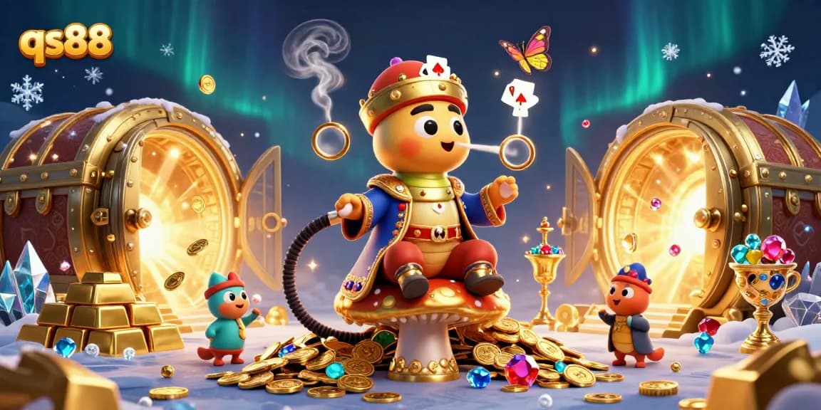 Experience the magic of qs88 with a vibrant casino-themed digital illustration showcasing rich elements.