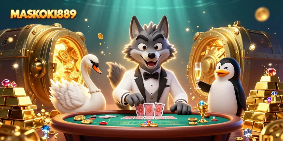 Experience thrilling moments at MASKOKI889 with a vibrant casino scene filled with excitement.