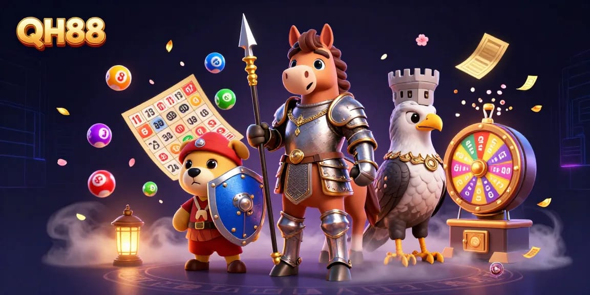 Engage in thrilling games at QH88 with lively lottery elements and vibrant gaming atmosphere.