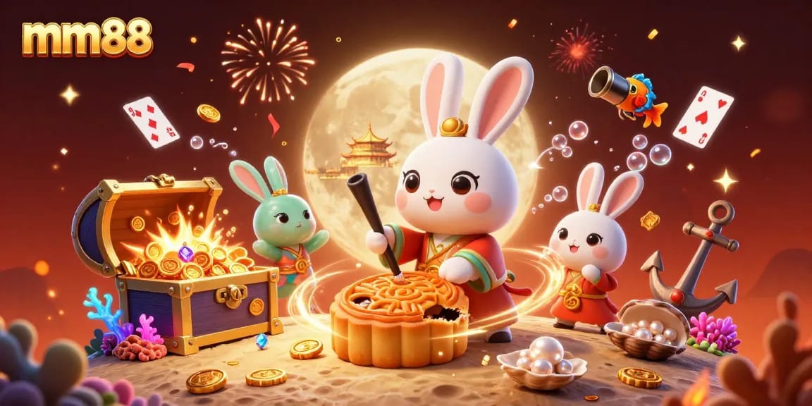 Experience mm88’s thrilling journey with the moon rabbit, uncovering treasure in a vibrant casino world.