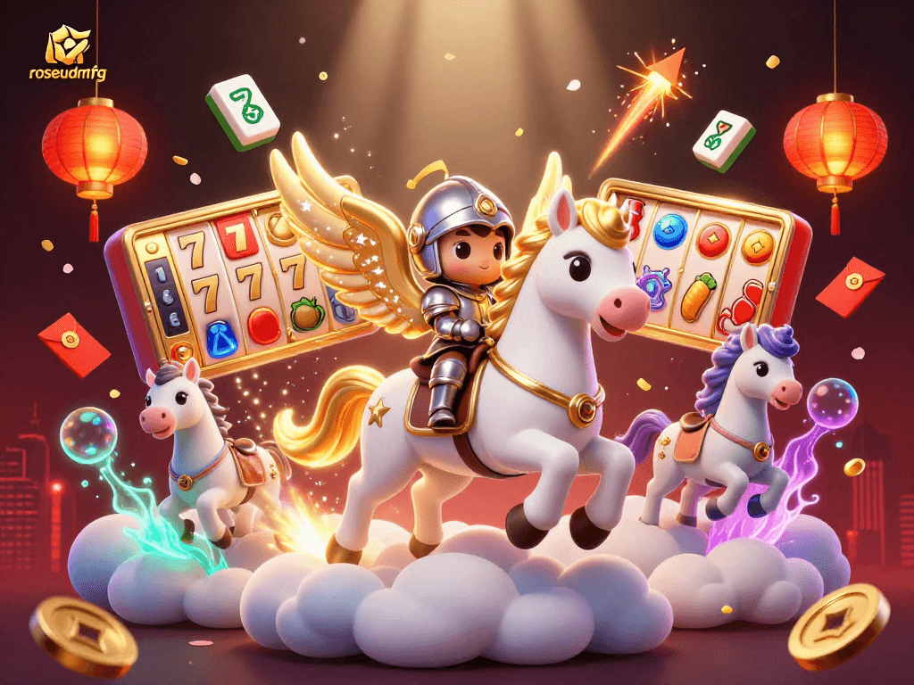 Experience thrilling spins and jackpots with rosebudmfg's vibrant animated casino scene.