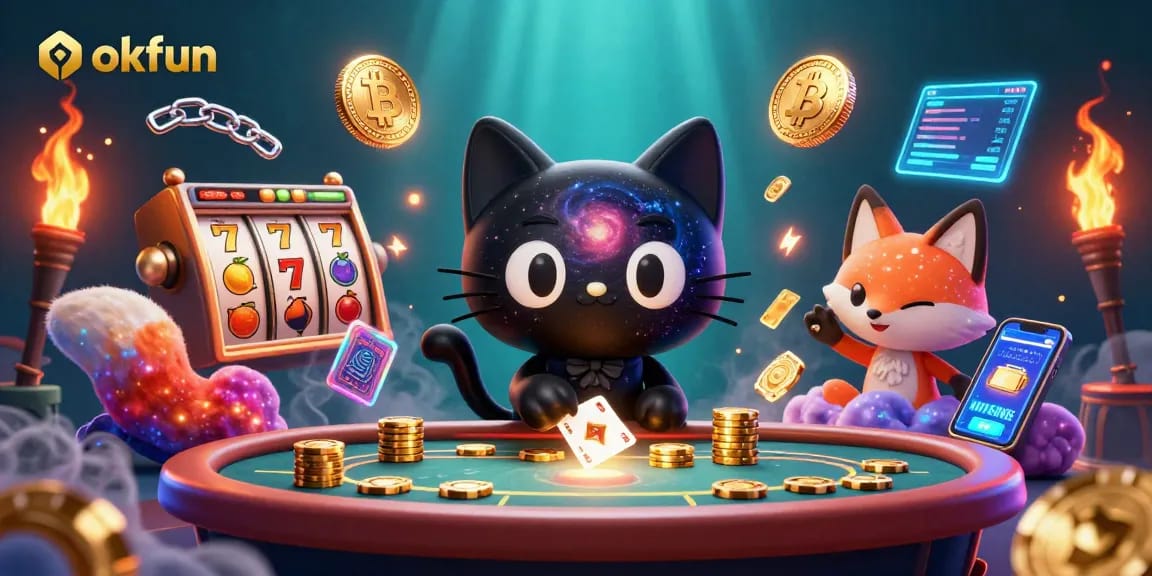 Engage with the energetic okfun casino scene featuring vibrant slot elements and a dynamic cosmic background, drawing players in.