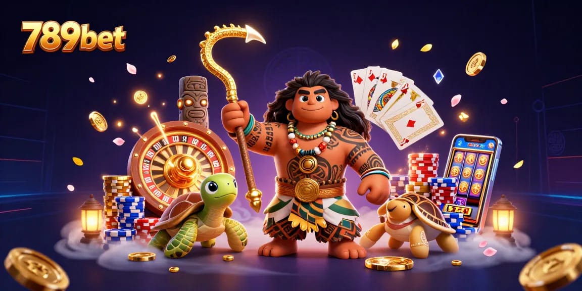 Experience the excitement of 789bet with a thrilling 3D casino scene featuring vibrant characters and dynamic gaming elements.