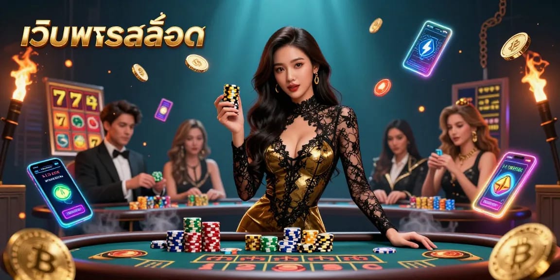 สัมผัสประสบการณ์การชนะที่น่าตื่นเต้นกับ เว็บตรงสล็อต โดยมีหญิงสาวเชื้อสายเอเชียสวยงามอยู่ที่โต๊ะบาคาร่าชั้นวีไอพี surrounded by high-value chips และองค์ประกอบเกมที่มีชีวิตชีวา.