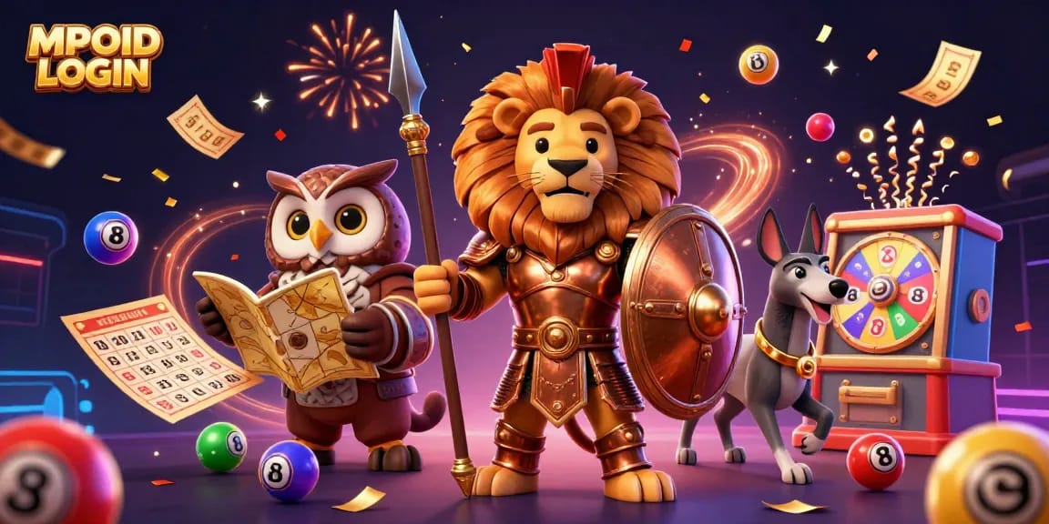 MPOID LOGIN engages players with vibrant slot game elements and dynamic festive celebration.