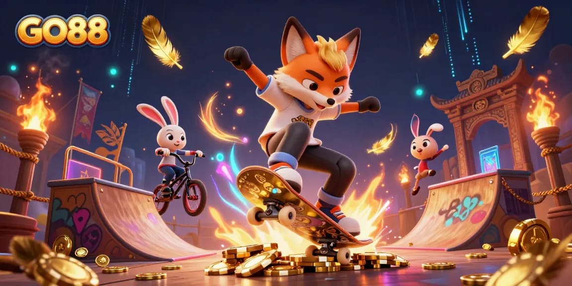 Experience GO88's vibrant gaming world with dynamic characters and thrilling casino elements.