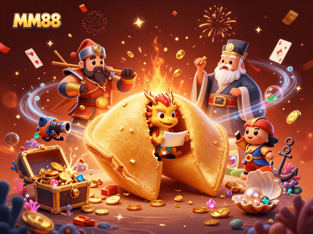 Engage in thrilling MM88 gaming experiences with a vibrant casino-themed 3D illustration.