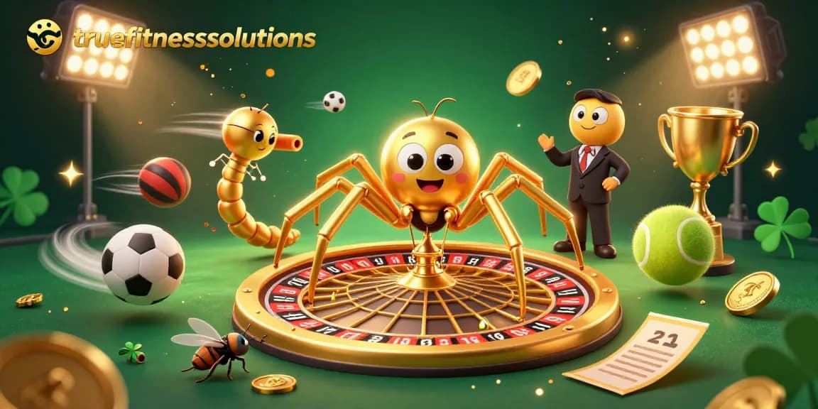 Experience thrilling gameplay with truefitnesssolutions and a dynamic casino scene featuring vibrant characters and elements.