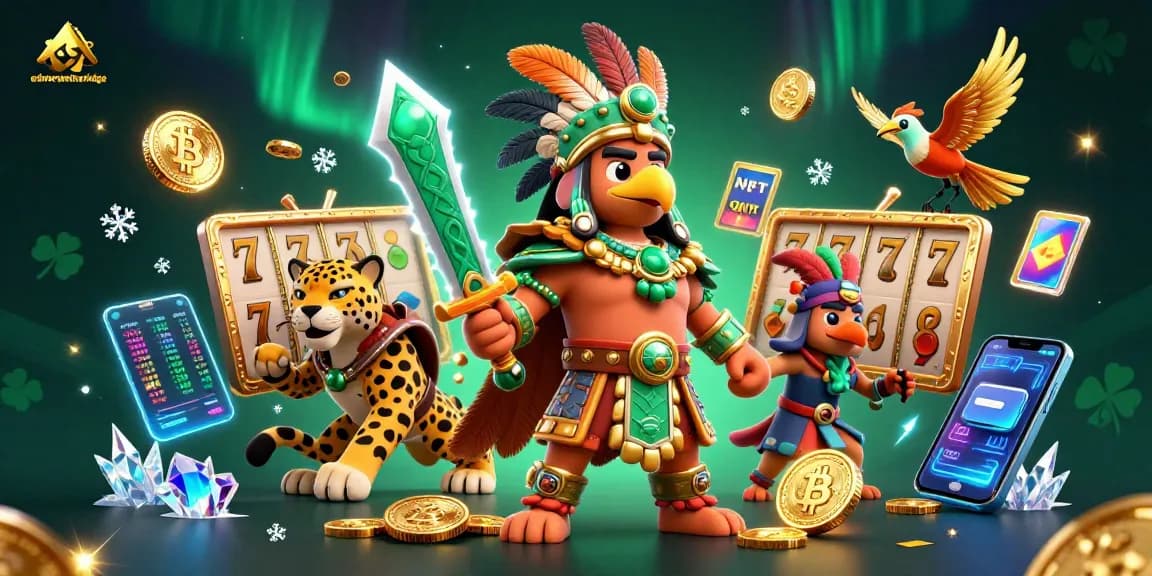 Join the gambling excitement with edwardpetherbridge's vibrant slot gameplay featuring Aztec warriors and cryptocurrency elements.