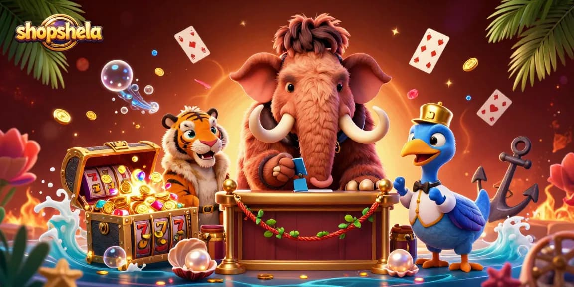Experience thrilling fun at shopshela with engaging slot games and vibrant casino characters.