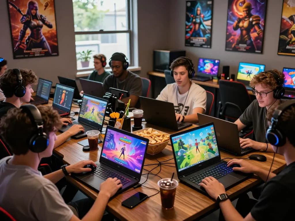 Engaging players enjoying immersive game sex experiences in a vibrant gaming lounge.