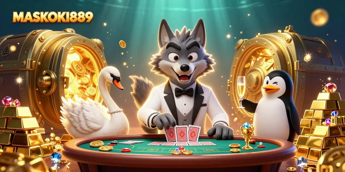 Experience thrilling moments at MASKOKI889 with a vibrant casino scene filled with excitement.