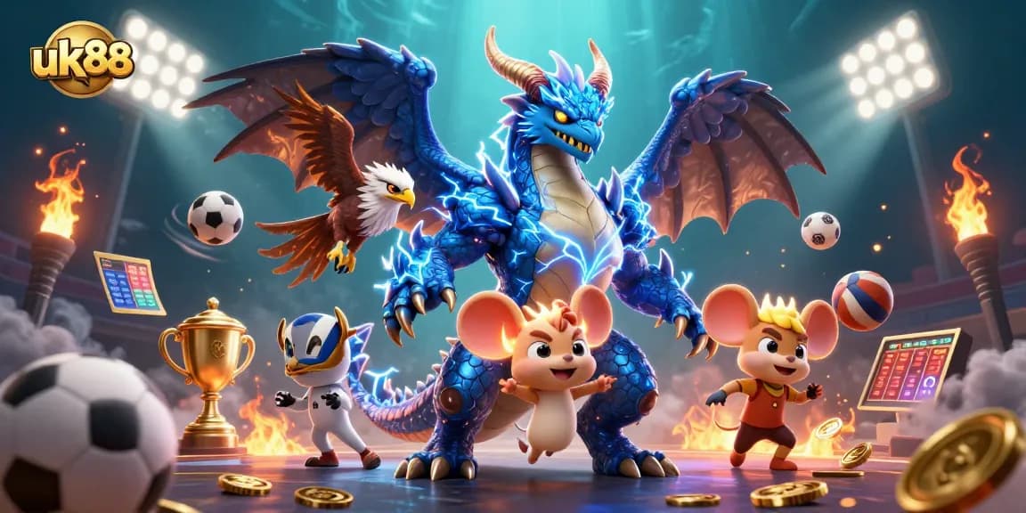 Engage in thrilling wagers with uk88 as the thunder dragon and glowing hawk showcase elite sports betting elements.