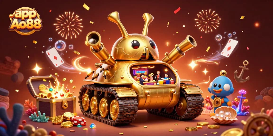 Engage with app Ao88's thrilling gaming experience in a vibrant 3D casino world.