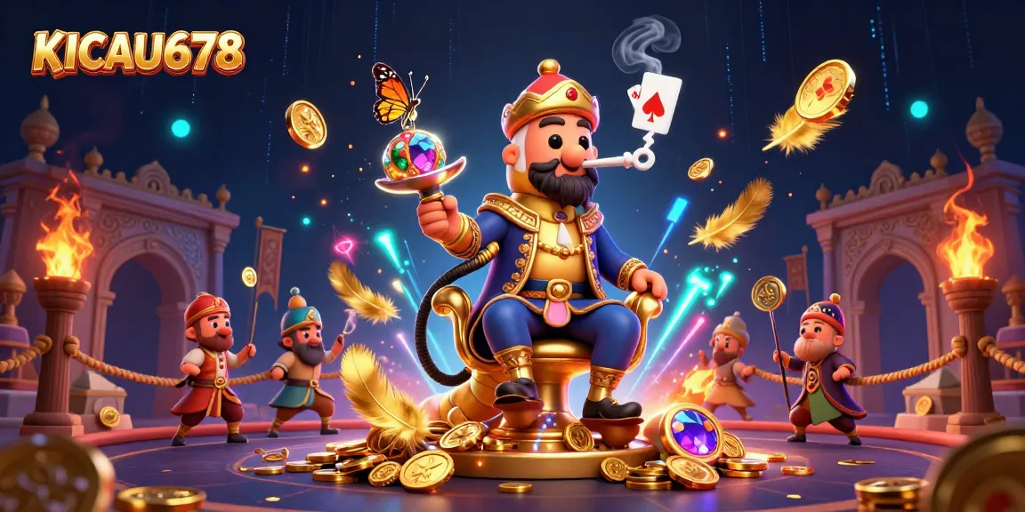 KICAU678 offers a vibrant gaming experience with a whimsical caterpillar hookah-master amidst rich casino elements.