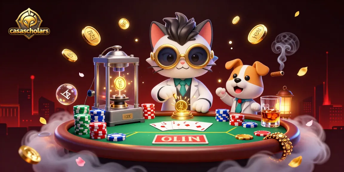 Experience thrilling gameplay with casascholars on a dynamic poker table surrounded by vibrant game elements.