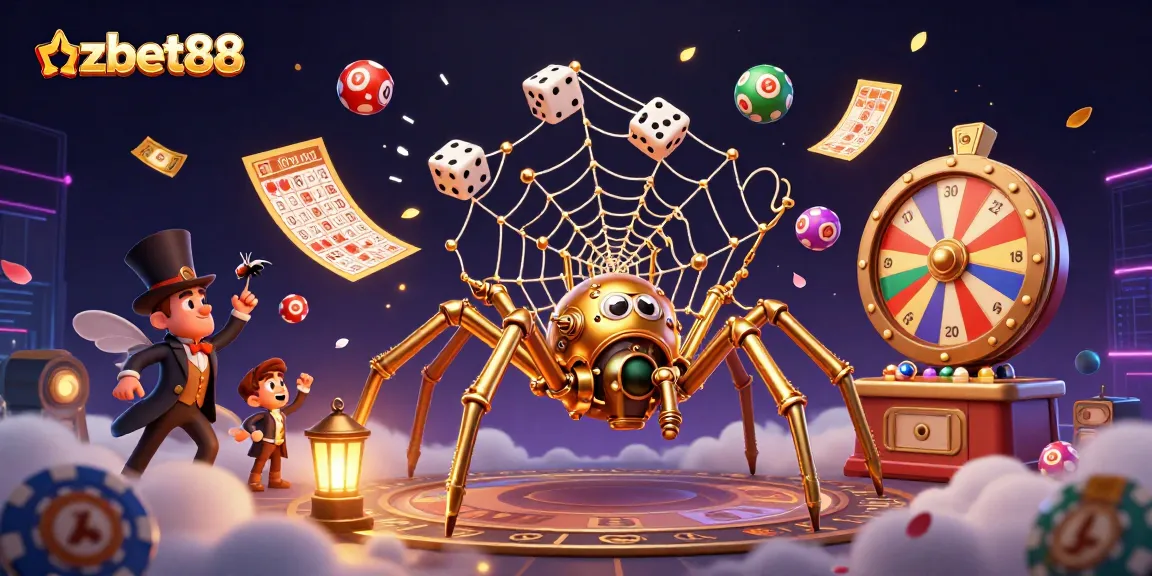 Experience the excitement of azbet88 with this vibrant 3D illustration capturing playful gambling elements in action.
