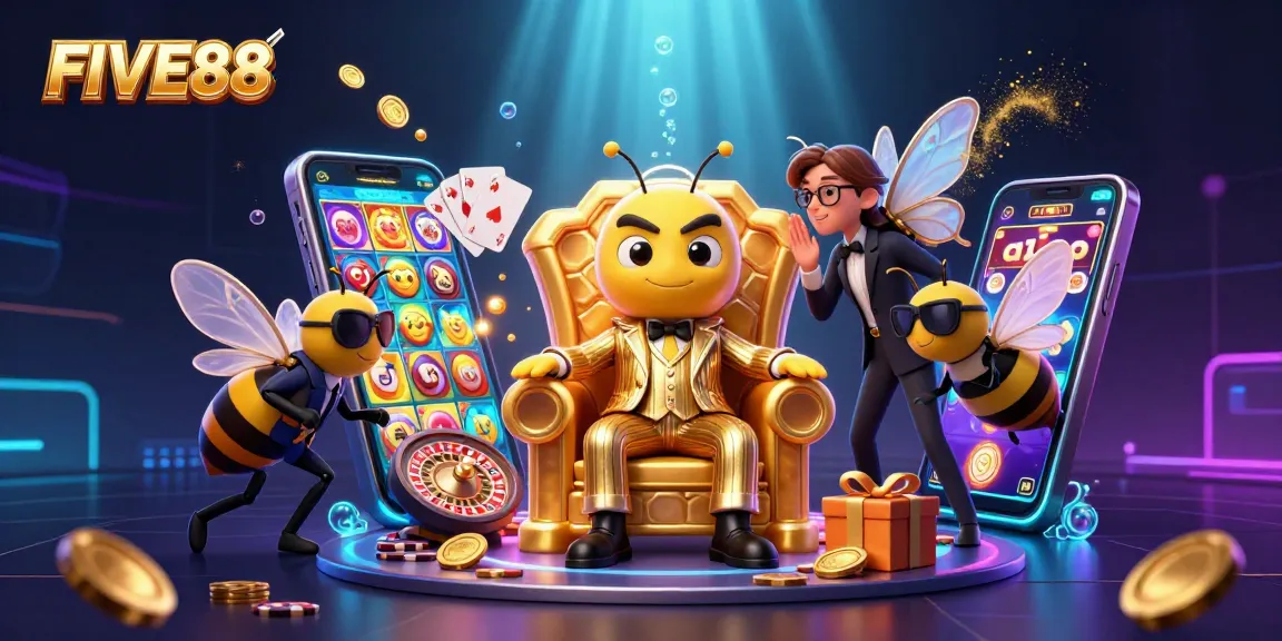 Experience exciting gameplay at FIVE88 with vibrant casino games, including slots and poker.