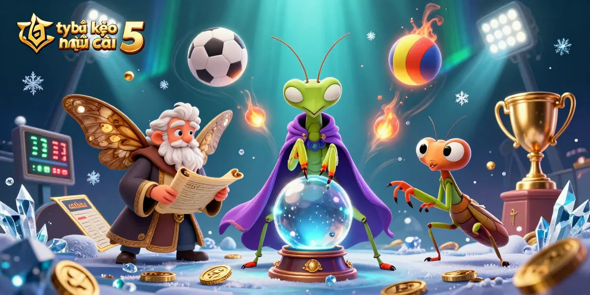Engage with tỷ lệ kèo nhà cái 5 in this dynamic sports betting themed illustration filled with vibrant details.