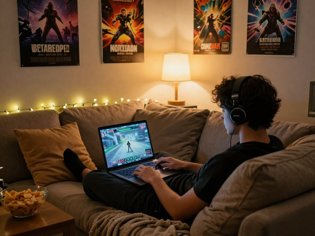 Cozy gaming scene featuring intimate engagement with lewdspot online games, inviting atmosphere with ambient lighting.