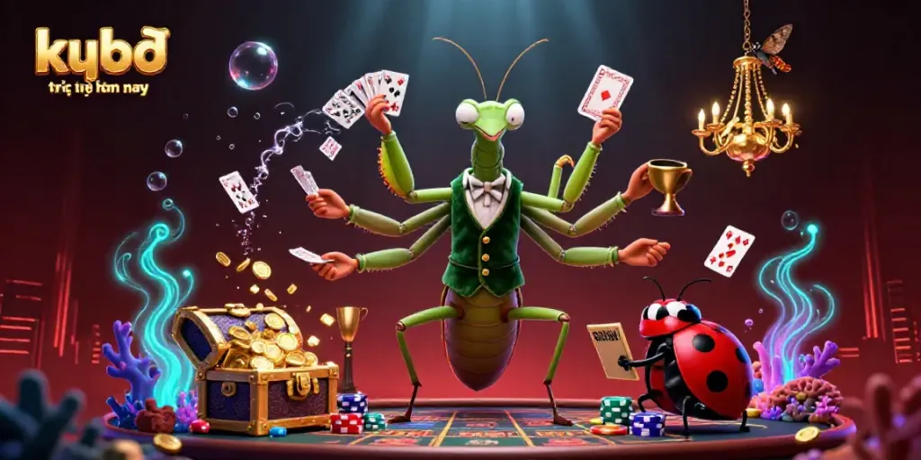 Experience kqbđ trực tuyến hôm nay with a vibrant sports betting scene featuring a giant mantis card sharp.