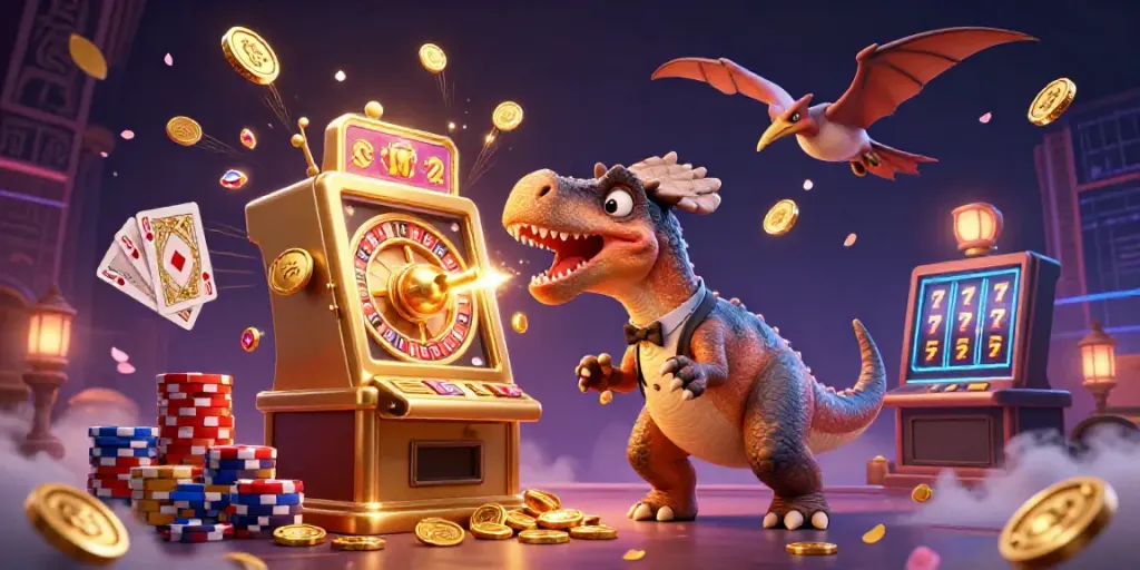 Enjoy thrilling 79sodo casino action with a pachycephalosaurus winning jackpots and flying coins!