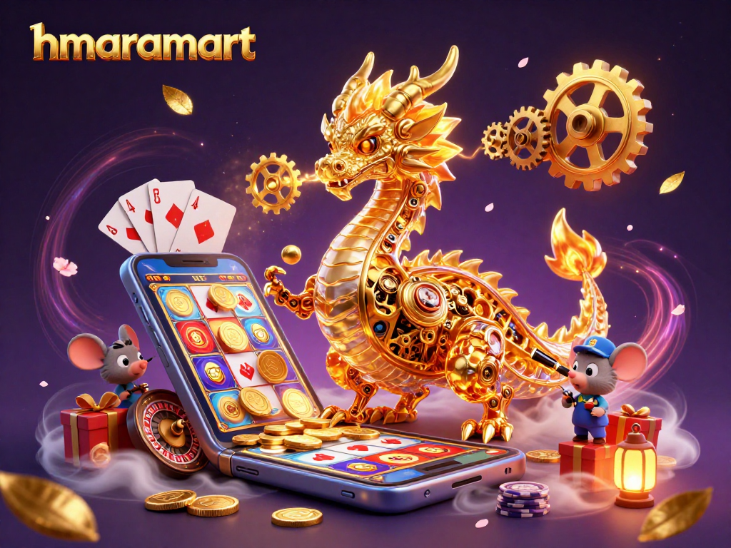 Experience thrilling wins with hmaramart's dynamic 3D casino illustration, featuring engaging gaming elements.