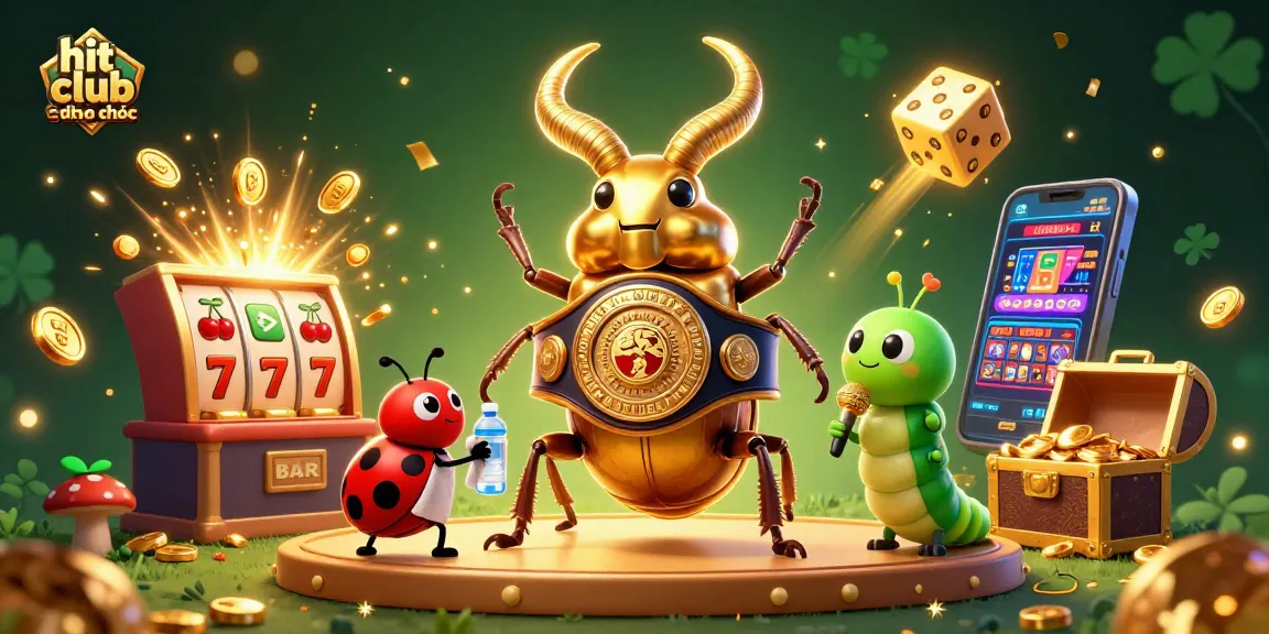 Experience excitement at hit club chính thức with a vibrant 3D cartoon illustration bursting with casino elements.