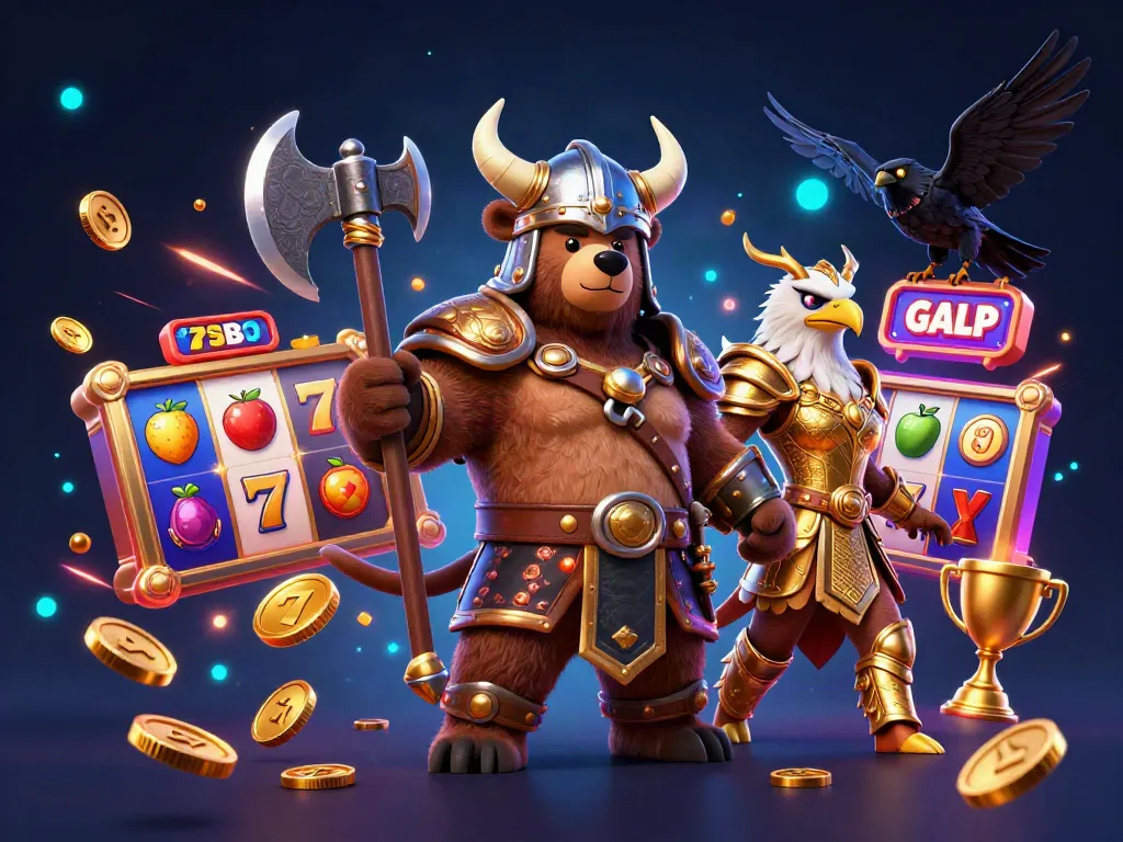 Engage in dynamic slot gacor action with golden trophy spins and vibrant symbols