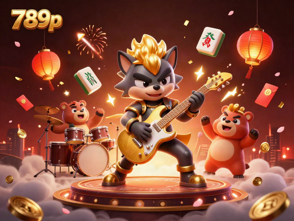 Experience thrilling action in the 789p casino with a dynamic rock star wolf and wild drummer bear.
