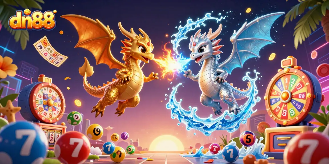 Experience thrilling gaming moments with dn88, featuring mystical dragons and vibrant casino elements.