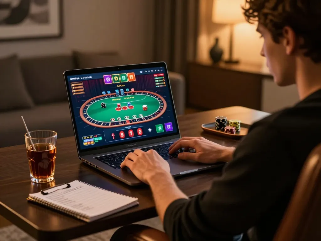 Experience gamedoithuong88 with players mastering online poker strategies in a cozy home setting.