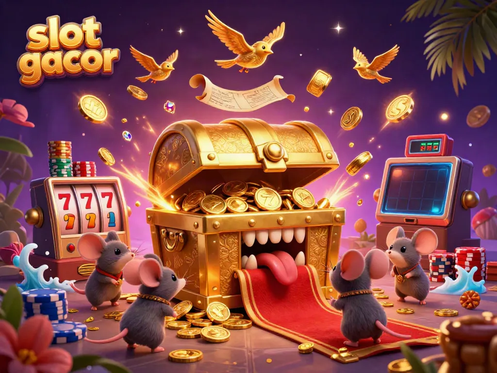 Engage with captivating slot gacor adventures amid golden treasures and vibrant casino elements.