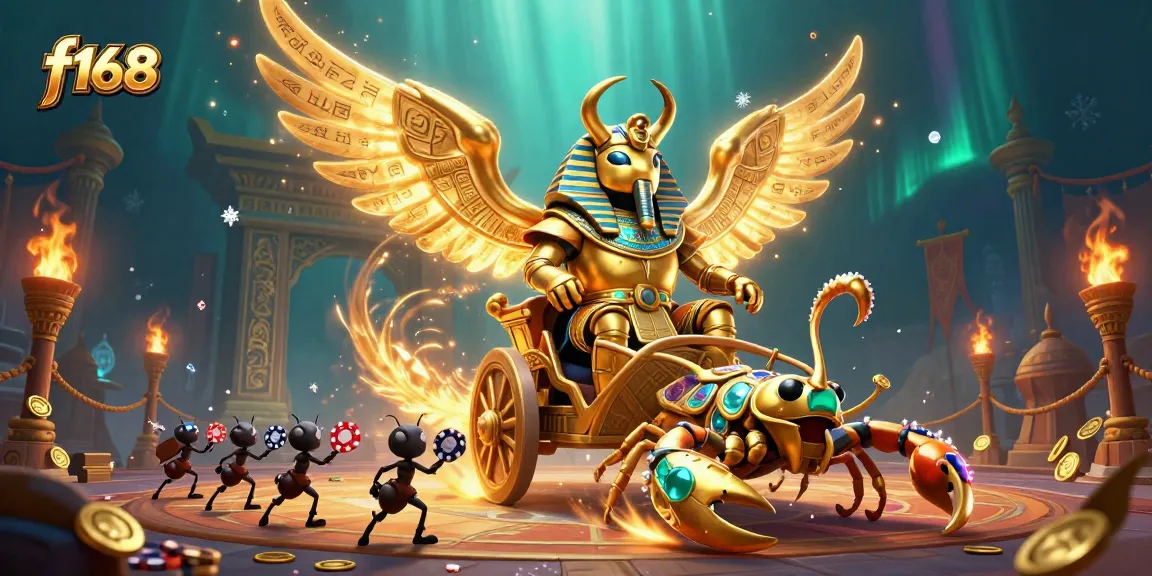 Experience winning thrills at f168 with a dazzling 3D collage of gambling adventures featuring unique characters and vibrant elements.